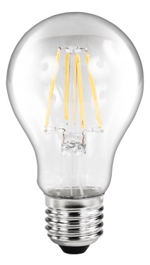 LED filament lamp, E27, 4W, 470 lm, warm wit helder